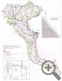 Wanderwege auf Korfu - Landkarte